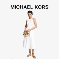 MICHAEL KORS 女士挂脖无袖露腰百褶长款连衣裙