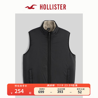 HOLLISTER百搭时尚仿羊羔绒立领拉链马甲背心 男 KI332-4033 黑色 S (175/92A)