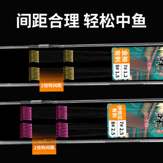 臻佑（Grsaed）成品鱼钩绑好子线双钩仕挂子线组鱼钩套装台钓鱼线金袖有刺3号4号