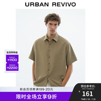 UR2024秋季男时尚简约休闲超宽松短袖开襟衬衫UMM240002 深咖棕 M(M-L)