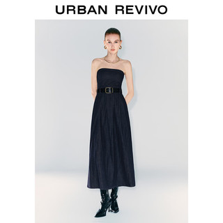 URBAN REVIVO 女士复古魅力氛围感抹胸牛仔连衣裙 UWG840220