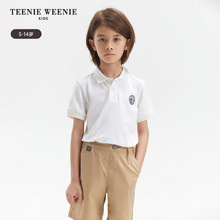 Teenie Weenie Kids小熊童装24夏季男童纯色百搭休闲POLO衫 象牙白 130cm