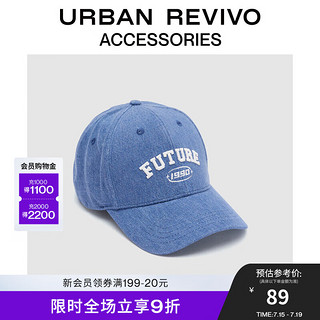 URBAN REVIVO 冬女士时尚休闲字母牛仔棒球帽UAWA30214 中灰蓝 F