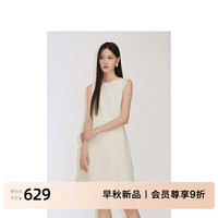 ochirly欧时力 A字无袖连衣裙收腰小黑裙气质高级感2024秋季新品