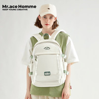 Mr.ace Homme时光信箱创意双肩包女高颜值书包初中大容量电脑背包男 白