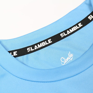 SLAMBLE夏季新款篮球FIT短袖男圆领运动健身跑步速干上衣