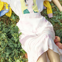 it greenishpink女装半身裙春季优雅气质过膝A字裙024
