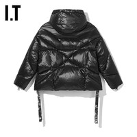 IT KHRISJOY女装绗缝连帽羽绒外套潮酷帅气廓形羽绒服001YLXL