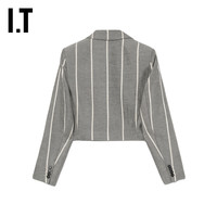IT IRO女装短款条纹西装夹克时尚简约通勤西服外套DUPAXXXM