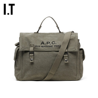 IT A.P.C.男款手提包单肩包日常通勤翻盖公文包帆布包OD930NN