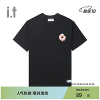 :CHOCOOLATE it 男女同款短袖T恤2024夏季轻松趣味半袖M004350 BKX/黑色 3XL