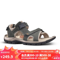 迪卡侬(DECATHLON)户外凉鞋魔术贴沙滩鞋卡其色-男42-4015511