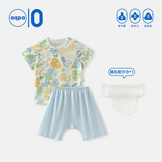 aqpa 婴儿内衣套装夏季纯棉宝宝空调衣服薄款分体短袖短裤 丛林小天 110cm