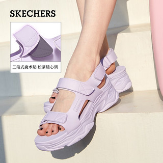 斯凯奇（Skechers）布丁凉鞋夏季女鞋舒适百搭休闲沙滩鞋外穿厚底拖鞋女119846 全黑色/BBK 37