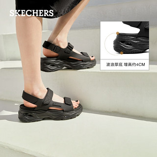 斯凯奇（Skechers）布丁凉鞋夏季女鞋舒适百搭休闲沙滩鞋外穿厚底拖鞋女119846 白色/WHT 38