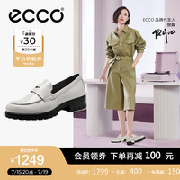 爱步（ECCO）乐福鞋女 倪妮同款女士厚底单鞋一脚蹬女鞋牛皮通勤鞋 摩登490013