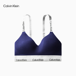 Calvin Klein内衣【摩登引力带】女士舒适无钢圈ck循环提花肩带美背文胸QF7059 FPT-宝石蓝 S