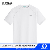 马克华菲【轻薄速干】短袖T恤男士24夏季户外肌理感字母印花休闲运动T恤衫 803本白 L