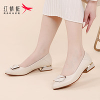 红蜻蜓 RED DRAGONFLY红蜻蜓 RED DRAGONFLY女鞋粗跟高跟鞋尖头浅口职业工作皮鞋中跟单鞋 WFB233882