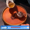 古歌元作纯铜茶盘茶具储水式办公家用干泡功夫茶台圆形复古可移动黄铜茶托 莲花【赤茶赭】260mm*71mm