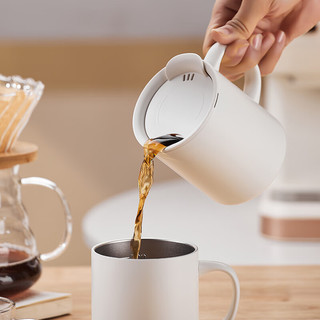 CLITON316不锈钢马克杯带盖双层防烫咖啡杯男女士办公水杯茶杯300ml