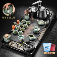 初伍功夫茶具套装家用整套自动烧水一体茶盘茶杯茶壶办公会客现代茶台