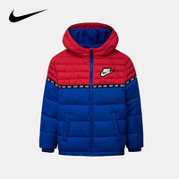 Nike 耐克童装男童羽绒服冬季儿童加绒内里保暖迷彩羽绒服上衣外套 土耳其蓝 1