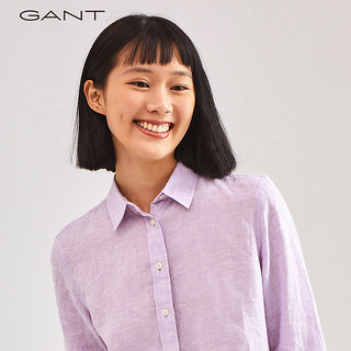 GANT甘特春夏女士时尚休闲翻领亚麻透气长袖衬衫|4322078