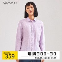 GANT甘特春夏女士时尚休闲翻领亚麻透气长袖衬衫|4322078 519紫色 36