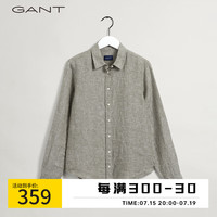 GANT甘特春夏女士时尚休闲翻领亚麻透气长袖衬衫|4322078 333咖色 32