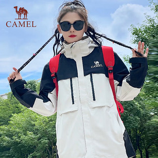 骆驼（CAMEL）三防冲锋衣男女同款专业防油污防水三合一外套登山服A13CATR036 036幻影黑,男女同款 XL