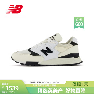 new balance NB23男鞋女鞋美产998系列潮流复古简约运动休闲鞋 米白色/白色 U998TI 42码 (脚长26.5cm)