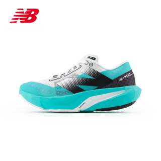 new balance Rebel v4 女子缓震轻量竞速跑鞋 WFCXCJ4 标准鞋楦B 白色/湖蓝色女款 35