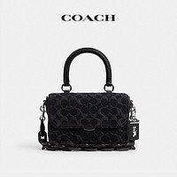 COACH/蔻驰女士经典标志牛仔丹宁ROGUE顶部手柄手袋