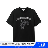 马克华菲【立体牙刷印】夏季男士短袖T恤时尚潮流卡通兔子圆领上衣t恤男