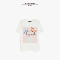 WEEKEND MaxMara 女士圆领短袖T恤 5971054206 白色蝴蝶款