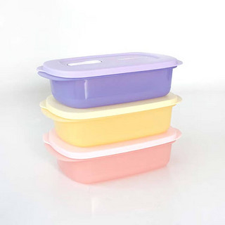 特百惠（Tupperware）长方饭盒可微波加热学生上班族午餐饭盒 便携密封便当盒1L