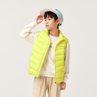 asics亚瑟士童装2024冬季男女童儿童三防科技羽绒马甲 752黄绿色 140cm