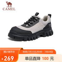 骆驼(CAMEL)时尚拼接低帮工装鞋男复古大头休闲皮鞋男 G14A469607