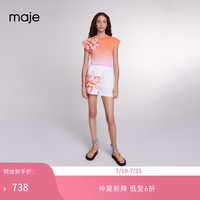 Maje2024夏季女装时尚渐变色棉质印花短袖T恤上衣MFPTS00847 多色 T3