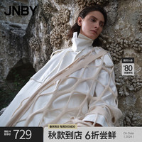 JNBY/江南布衣春夏风衣女设计感中长款宽松H型直筒OL风纯棉5N1914070 100/本白 S