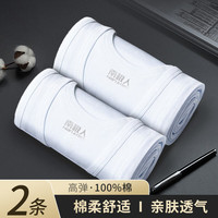 南极人纯棉背心男士运动吸汗跑步跨栏透气吸汗休闲打底汗衫男 2件装 白白双件装 3XL(185/110)