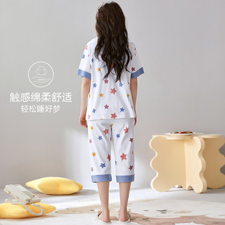 芬腾可安（FENTENGCARE）女士睡衣女夏季纯棉短袖圆领休闲可外穿薄款家居服M24033