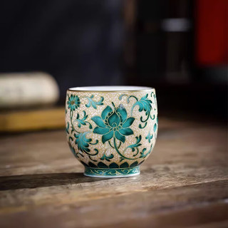 江南秋影大师级手工掐丝珐琅彩主人杯功夫茶具单杯纯手绘品茗杯茶杯小 轻奢禅定杯