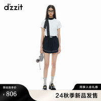 DZZIT地素短裤2024秋季新款暗纹提花设计都市感休闲裤女 黑色 XS