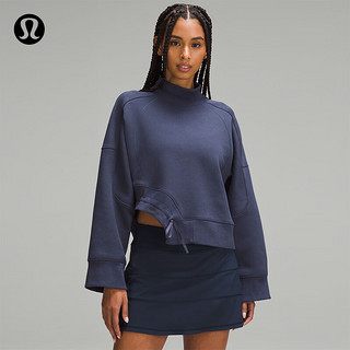 lululemon丨Plush Fleece 女士拉绒弧形下摆套头卫衣 LW3HOIS 军校蓝 6