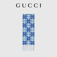 GUCCI古驰 儿童格纹羊毛围巾