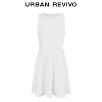 URBAN REVIVO 女士法式气质通勤收腰圆领无袖连衣裙 UYY740009