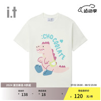 :CHOCOOLATEit 女装宽松短袖T恤2024夏季活力趣味半袖000300 IVX/米白色 S