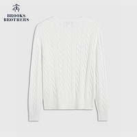 布克兄弟（BrooksBrothers）女士24早秋纯棉刺绣logo针织衫毛衣 1001-白色 XS